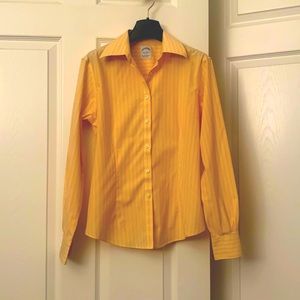 Brooks Brothers Yellow Striped Button-Down Shirt